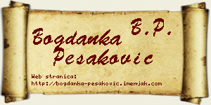 Bogdanka Pešaković vizit kartica